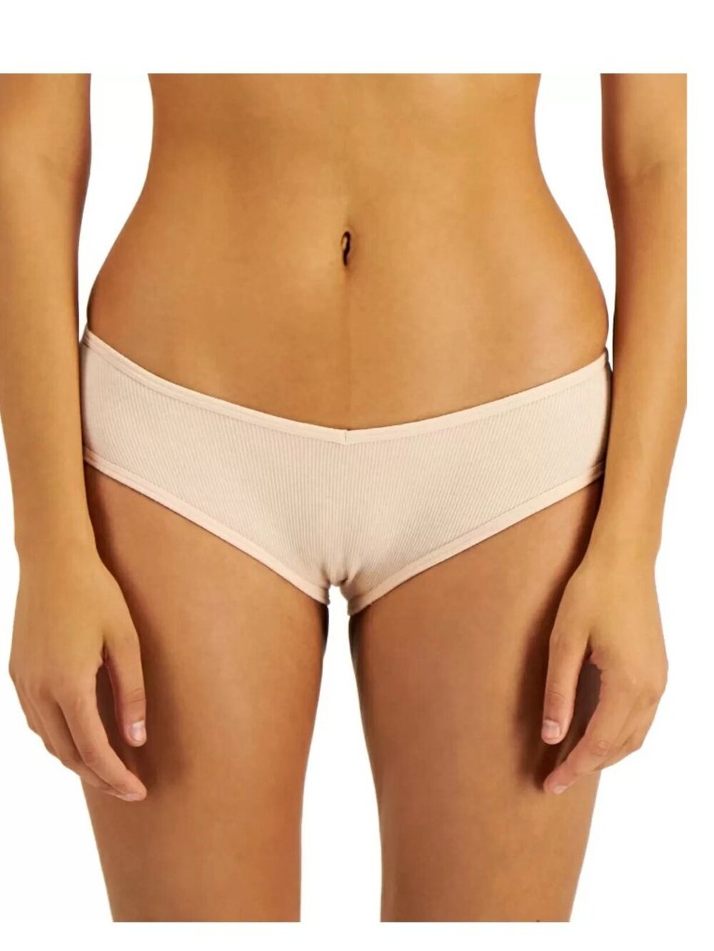 Jenni Women's 1-Pack Ribbed Knit Hipster Panty Underwear, Chai Nude